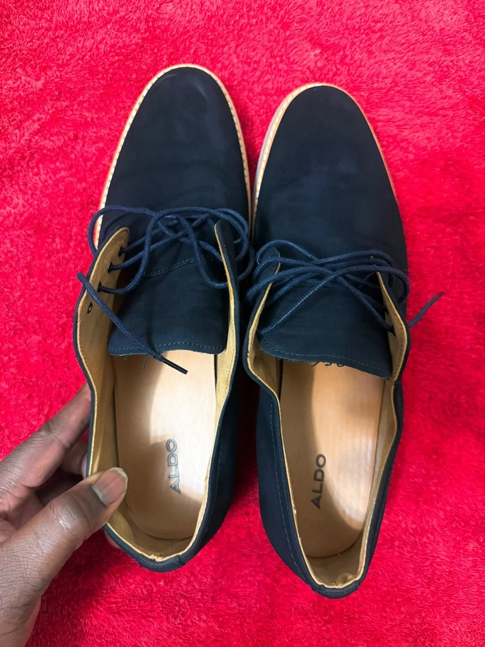 Aldo Navy Blue Men's Lace-Up Derby Shoes